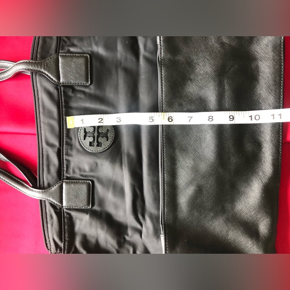Tory Burch Black Nylon Tote with Logo Patch - Picture 7 of 14
